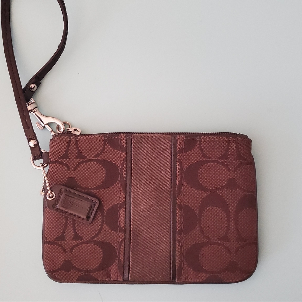 Vintage Coach Classic C Brown Change Purse Wristlet Y2K